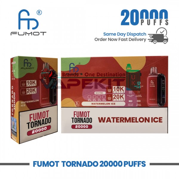 Watermelon Ice Fumot Tornado 20000 Puffs Prefilled Vape kit