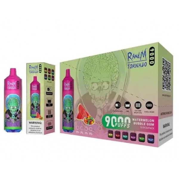 Watermelon BubbleGum RANDM TORNADO VAPE 9000 Puffs