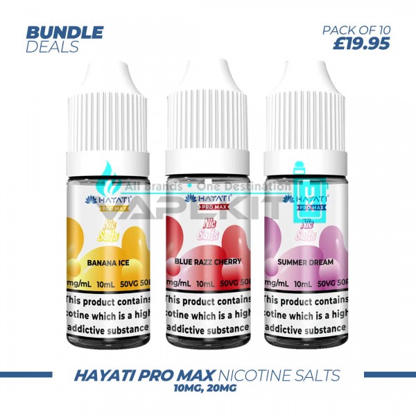 Hayati Pro Max Nic Salts Box of 10 Just for