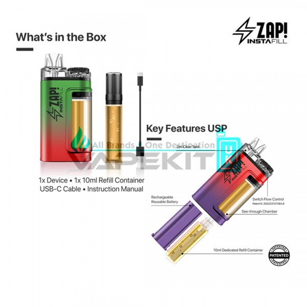 ZAP! INSTAFILL 3500 Puffs Coffee Tobacco Vape-Just for